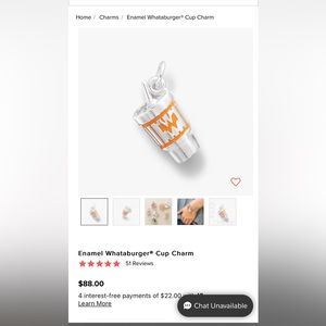 James Avery Enamel “Whataburger Cup” charm